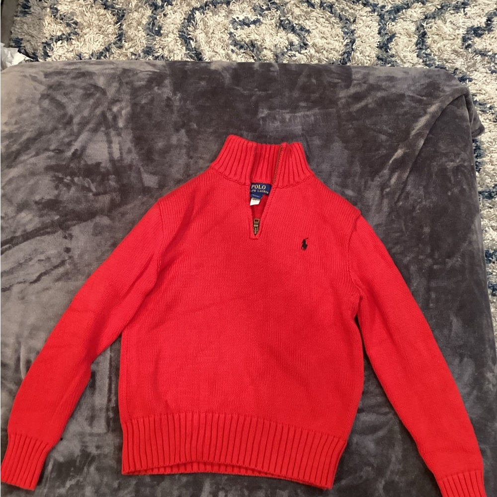 Polo by Ralph Lauren Men's Zip Up Red Sweater